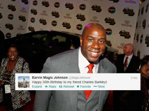 And finally, Magic Johnson had birthday wishes for good friend Charles ...