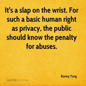 Ronny Tong - It's a slap on the wrist. For such a basic human right as ...