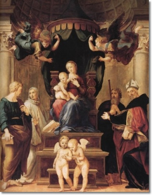 Raphael Santi European Master Painter - Madonna With Child Saints ...