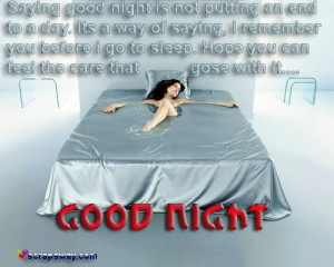 Saying good night is not putting an end to a day good night quote