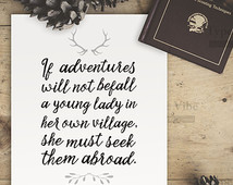 Jane Austen Quote Print on Life, Quotes on Adventure, Motivational ...