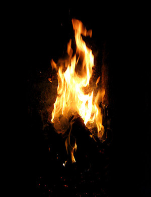 In order to extract the flames from the photo, open the Channels Panel ...