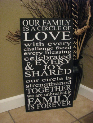 our family is a circle of love together we unbreakable family is ...