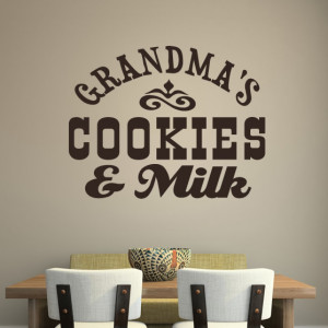 Grandma's Cookies & Milk Wall Sticker Home And Living Wall Art Decal ...