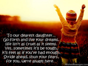 Inspirational quote for daughter from mom and dad