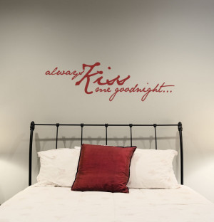 bedroom wall quotes master bedroom wall decal always kiss me goodnight ...
