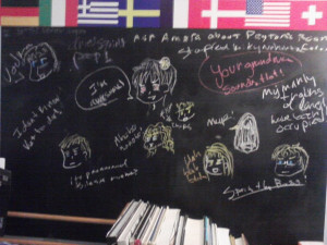 Hetalia Blackboard doodles and quotes by orijans