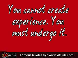 You Are Currently Browsing 15 Most Famous Experience Quotes