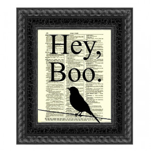 Hey, Boo Quote Printed On An Upcycled 1897 Dictionary Page, Gift For ...