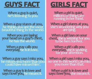 Facts about boys and girls-Boys VS Girls-Girls and Guys Quotes