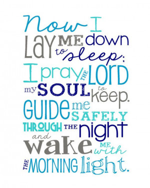 Now I Lay Me Down to Sleep Prayer. -- SO much better than the 