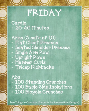Friday workout plan