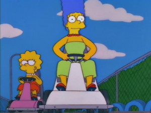 Lisa: [trying to get around Marge] Move it, pokey.Marge: Slow and ...