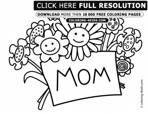 Mothers Day Flowers Coloring Pages For Kids
