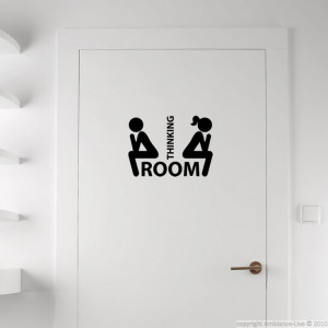 Funny Thinking Room #sticker for your #bathroom door.