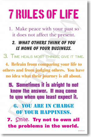 Amazon.com: 7 Rules of Life - NEW Classroom Motivational Poster ...