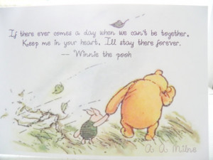 the Pooh Keep me in Your Heart Inspirational Quote Card Birthday ...