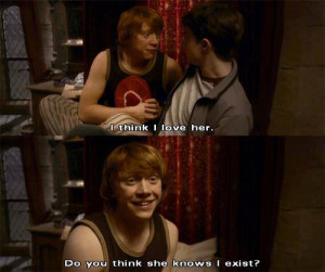 funny, humor, love, movie quotes, movies, quotes, ron weasley, rupert ...