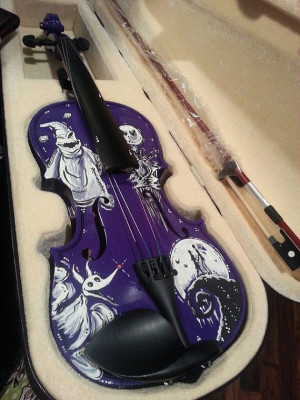 Hand-Painted Tim Burton Inspired Nightmare Before Christmas Violin