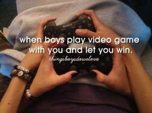 boy, cute, girl, love, play, quote, text, togheter, video games