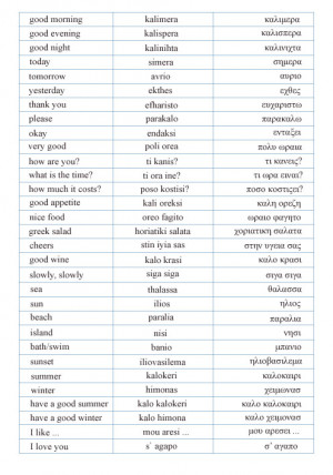 English - Greek Phrases