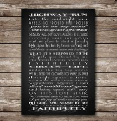 Journey - Faithfully -- Custom Song Lyrics Poster in Printable File