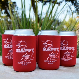 ... oh happy day wedding koozies personalized oh happy day wedding koozies
