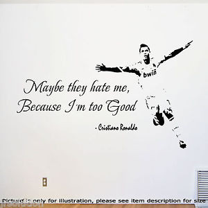 ... -RONALDO-wall-Quote-Wall-Stickers-REAL-MADRID-FC-Footballer-Mural-D3
