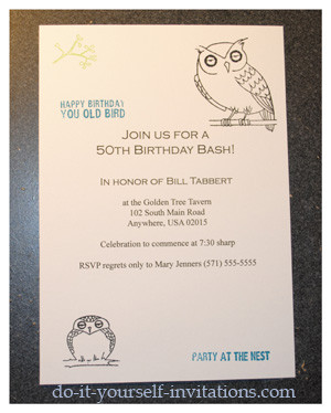 more 50th birthday invitation ideas
