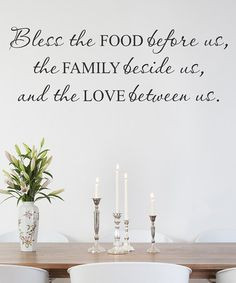 Take a look at this Black 'Bless Family Food and Love' Wall Quote by ...