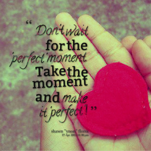 Quotes Picture: don't wait for the 'perfect' moment take the moment ...