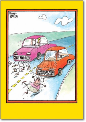 Married Cars Unique Humorous Anniversary Paper Card Nobleworks
