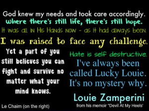 random Louie Zamperini quotes from his memoir Devil At My Heels