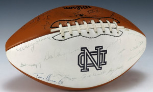 Football autographed by 1974 Notre Dame team
