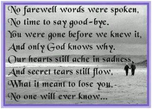 No farewell words were spoken...