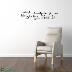 Life is Better with Friends Birds on Wire Wall Sticker Home Graphics ...