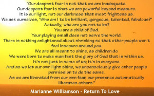 Love Marianne Williamson - Return to Love