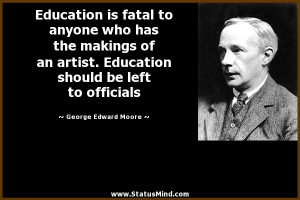 ... has the makings of an artist. Education should be left to officials