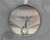 Carl Sagan Reading Quote Pendant