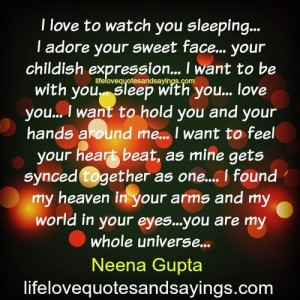 Love To Watch You Sleeping.. - Love Quotes And SayingsLove Quotes ...