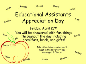 Educational Assistants Appreciation Day by ulm13840