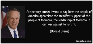 support of the people of Morocco, the leadership of Morocco in our war ...