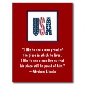 Abraham Lincoln National Pride Quote Postcard