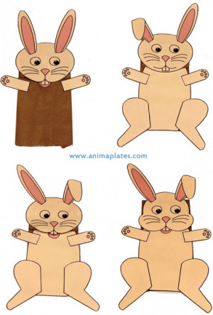 rabbit paper bag puppet