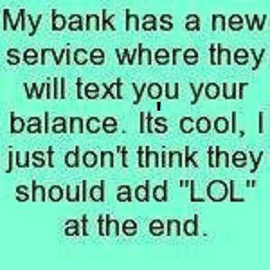 Bank text you your balance