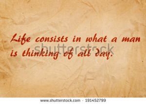Quote by Ralph Waldo Emerson on old brown paper background - stock ...