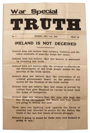 Irish Civil War Broadside Issued by Michael Collins' Free State Side ...