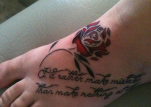 Beautiful Foot Tattoo Quotes Ideas With Flower