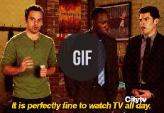 It is perfectly fine to watch TV all day. - Nick Miller