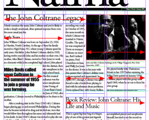 Sample layout showing how columns are used to align text and picture ...